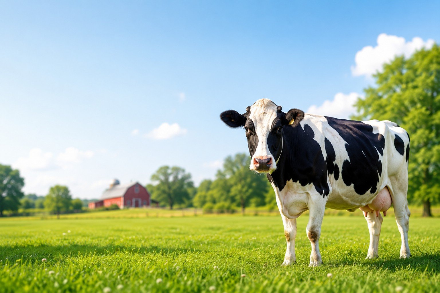 Healthy Holstein cow on the Whole Milk farm